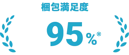 梱包満足度95%
